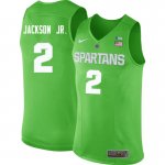 Men Michigan State Spartans NCAA #2 Jaren Jackson Jr. Green Authentic Nike Stitched College Basketball Jersey PF32W17TR